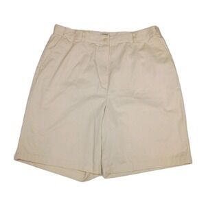 LL Bean Wrinkle-Free Bayside Shorts Comfort Waist 16 Reg Khaki 274910 High Rise